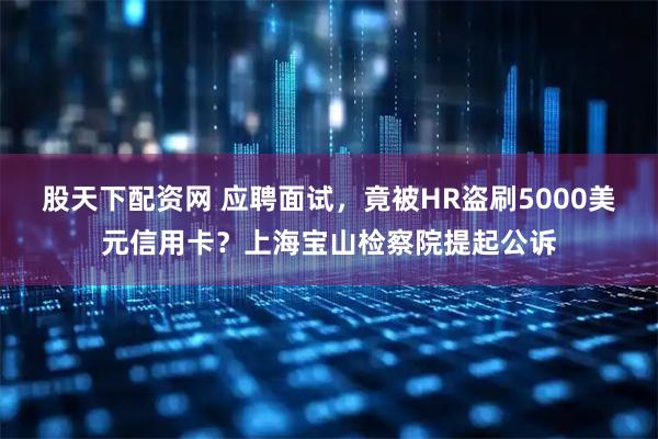 股天下配资网 应聘面试，竟被HR盗刷5000美元信用卡？上海宝山检察院提起公诉