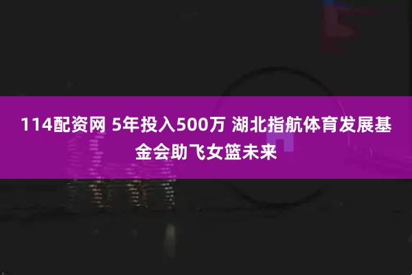 114配资网 5年投入500万 湖北指航体育发展基金会助飞女篮未来